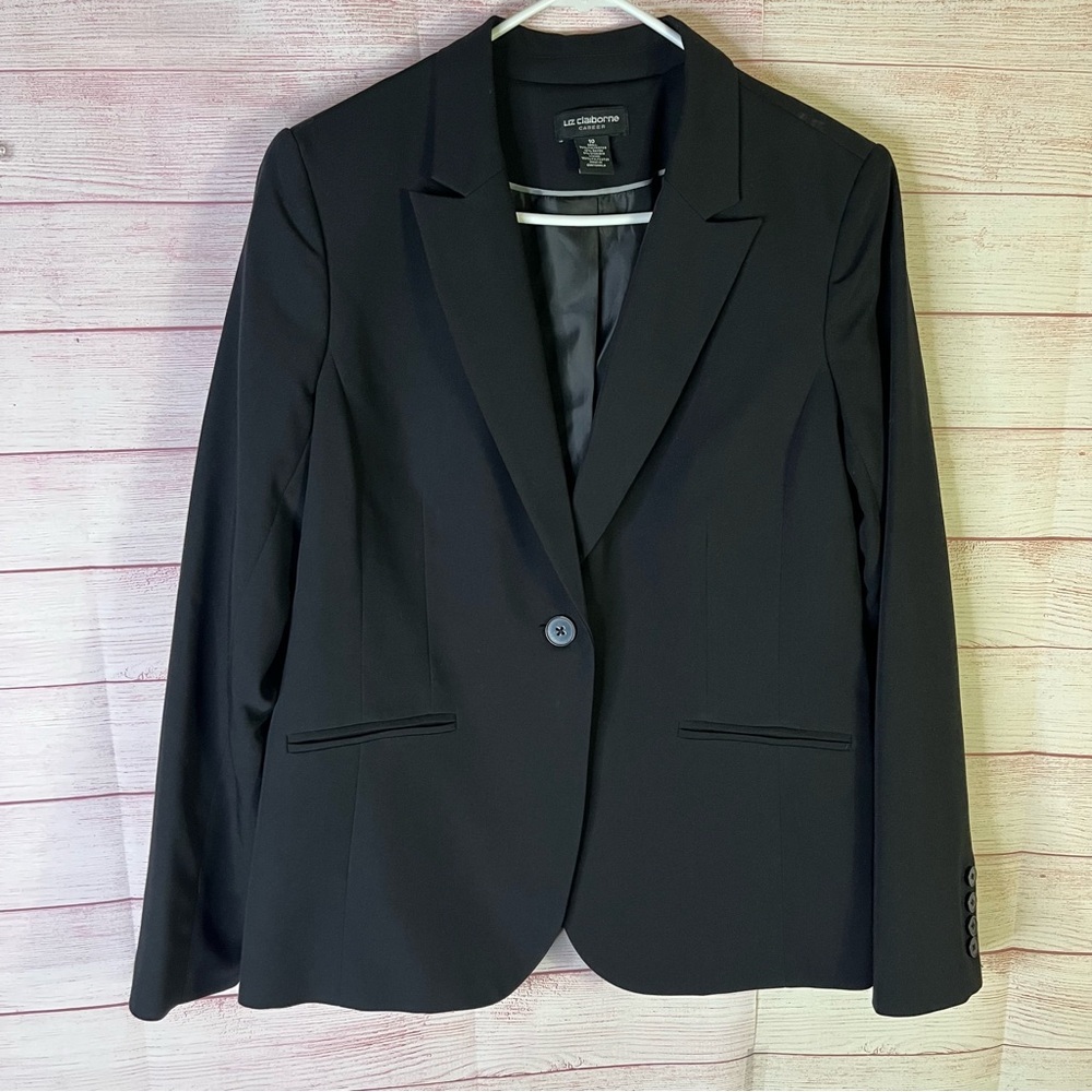Liz Claiborne Career Black Blazer Jacket Size 10‎
